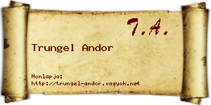 Trungel Andor névjegykártya
